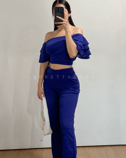 Conjunto de Pantalón y Crop Top Campesino